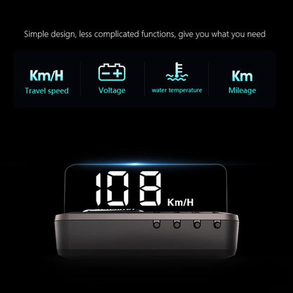 3.2 Inch Obd Hud Head Up Display For Car Engine Failure Water Temperature & Voltage Alarm