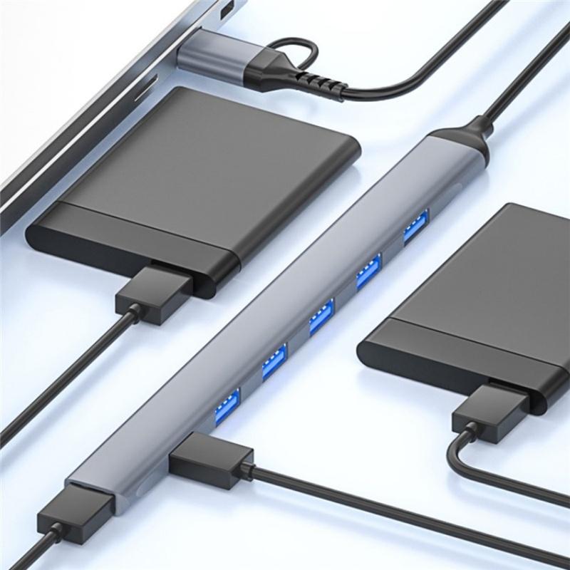 7-In-1 Usb Hub Usb 3.0 + 6X Usb 2.0 + Type-C
