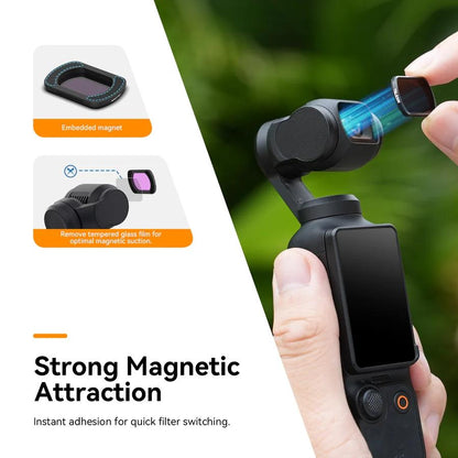 Magnetic Suction Filter Set For Dji Pocket 3 Cpl Nd16 Nd64 Nd256