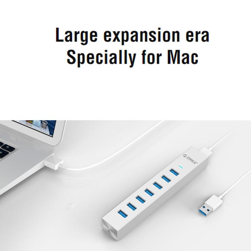 7-Port Aluminum Usb 3.0 Hub