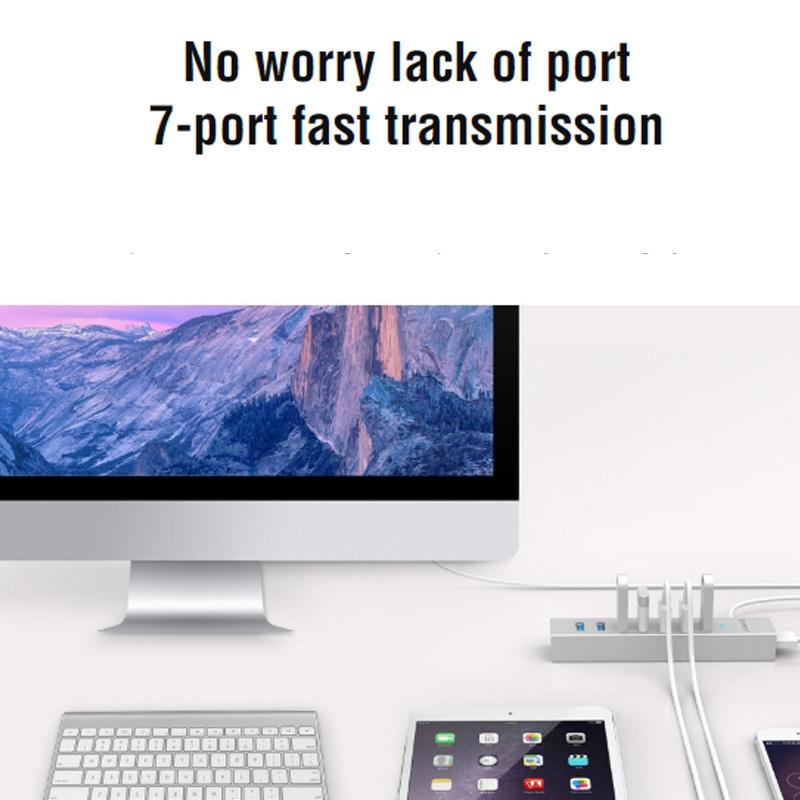 7-Port Aluminum Usb 3.0 Hub