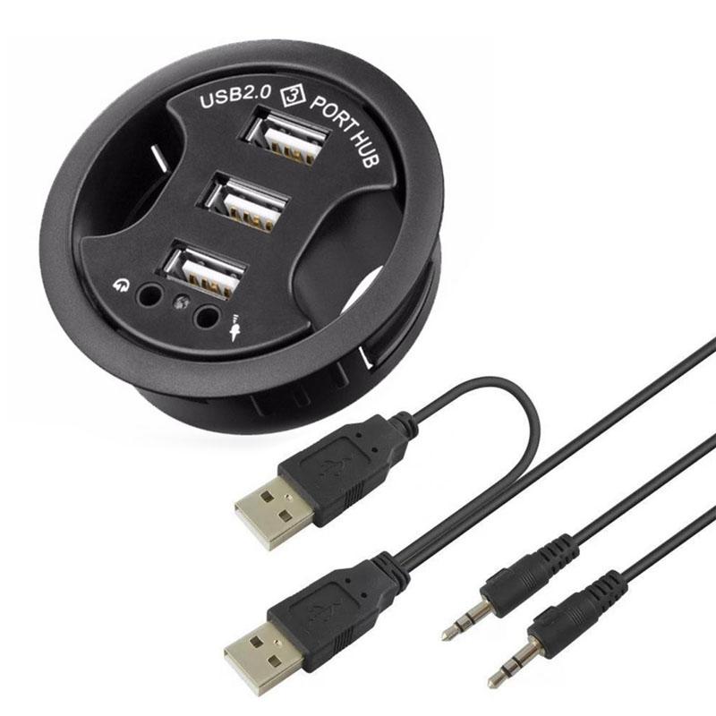 3-Port Usb Hub With Audio & Mic Jack