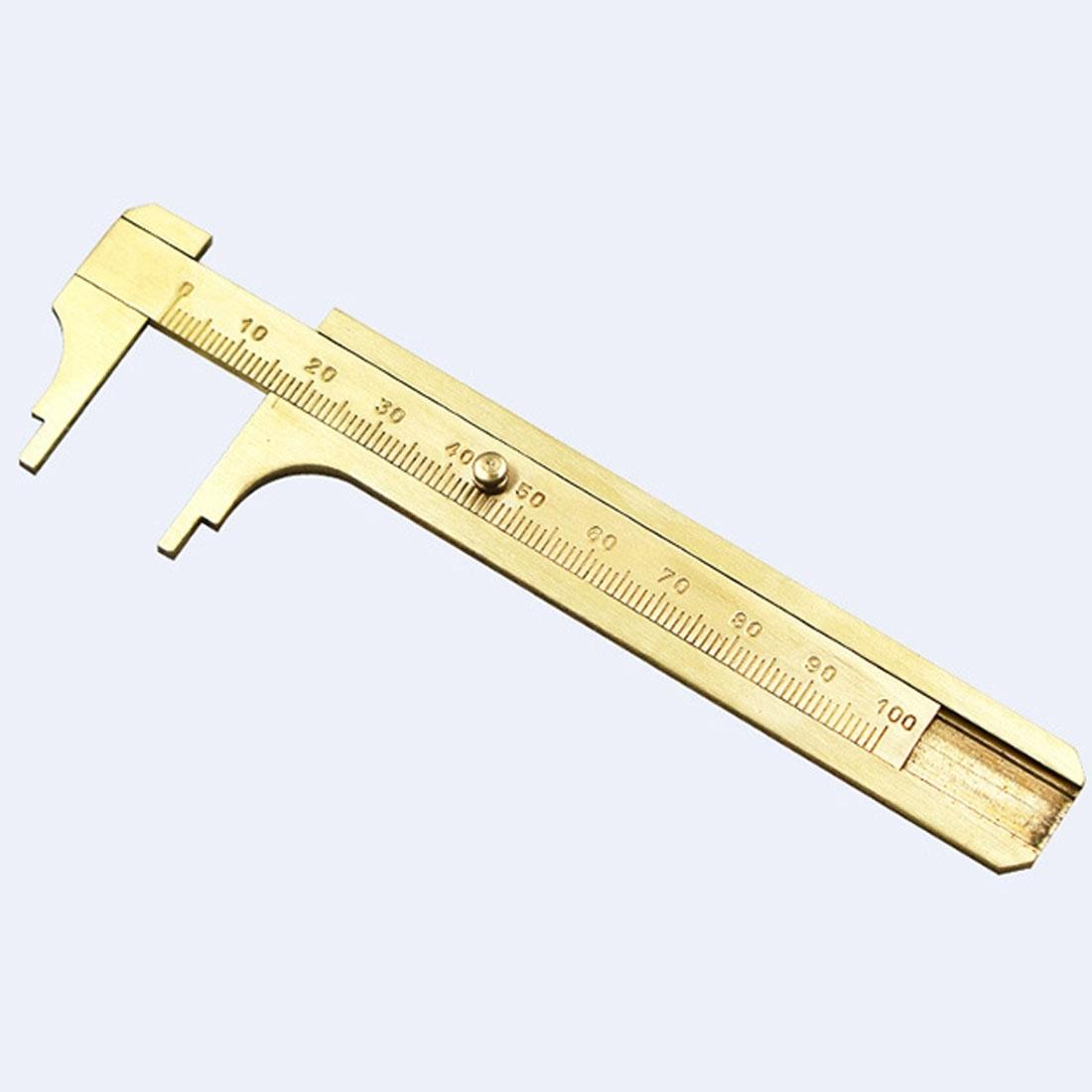 Mini Brass Sliding 100mm Vernier Caliper for Jewelry Measurement