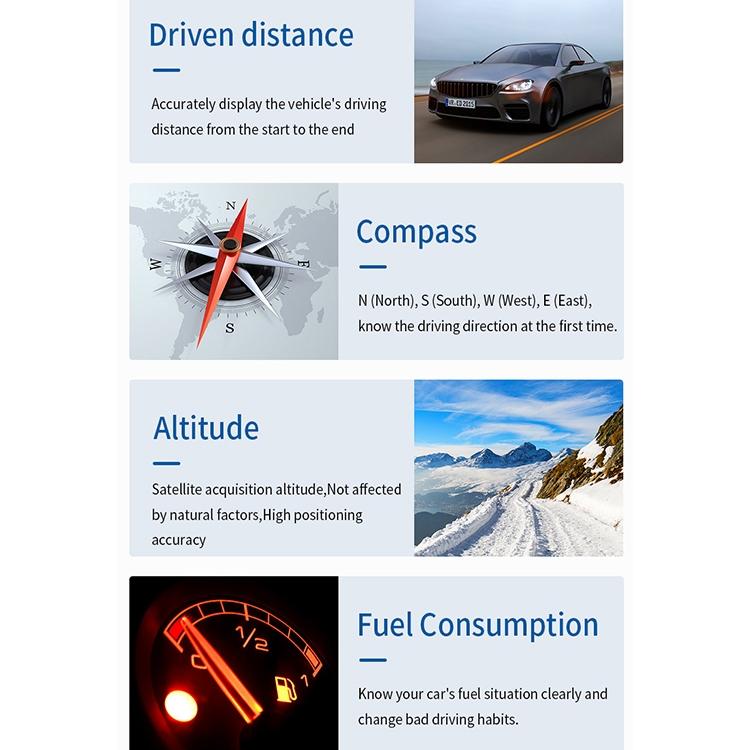 Car Hud Display Speed Temp Voltage Fault Obd2 + Gps