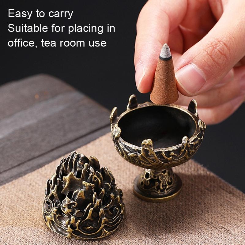 Small Vintage Copper Incense Burner - Indoor Ornament