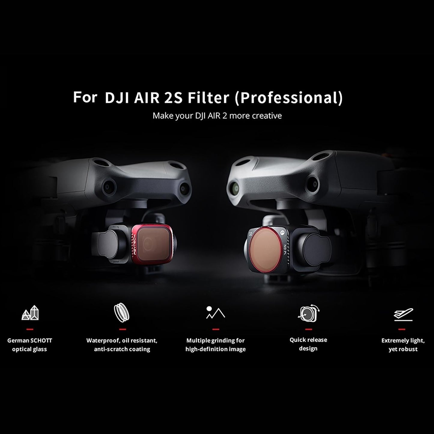 4-in-1 Ndpl Lens Filter Kit for Dji Air 2s