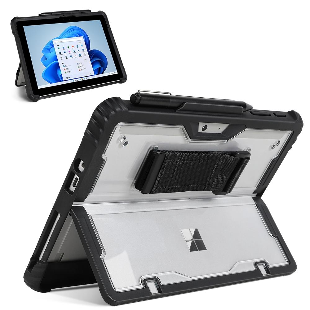 Acrylic Hand Strap Laptop Case for Microsoft Surface Go 1 / 2 / 3 - Transparent