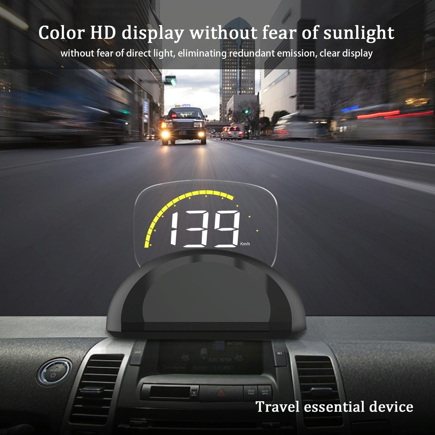 Car Hud Head Up Display With Obd2 & Gps Modes Fault Alarm
