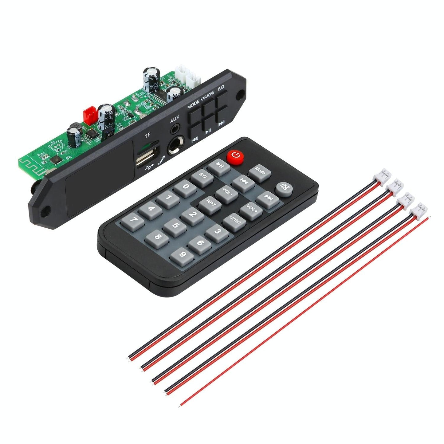 12V Bluetooth Mp3 Decoder Board W / 80W Power Amp & Colour Screen - Small Remote Control