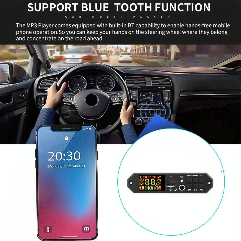 12V Bluetooth Mp3 Decoder Board W / 80W Power Amp & Colour Screen - Small Remote Control