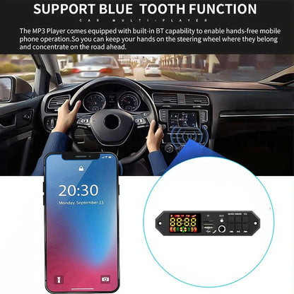 12V Bluetooth Mp3 Decoder Board W / 80W Power Amp & Colour Screen - Small Remote Control