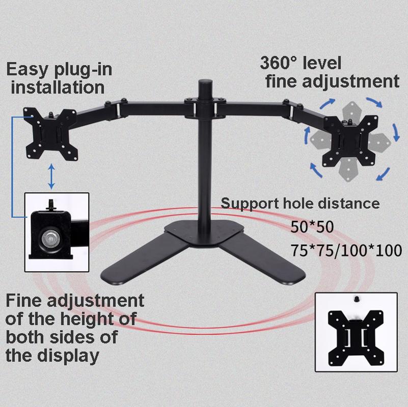 Multi-screen Desktop Monitor Stand Base - Lifts and Organizes