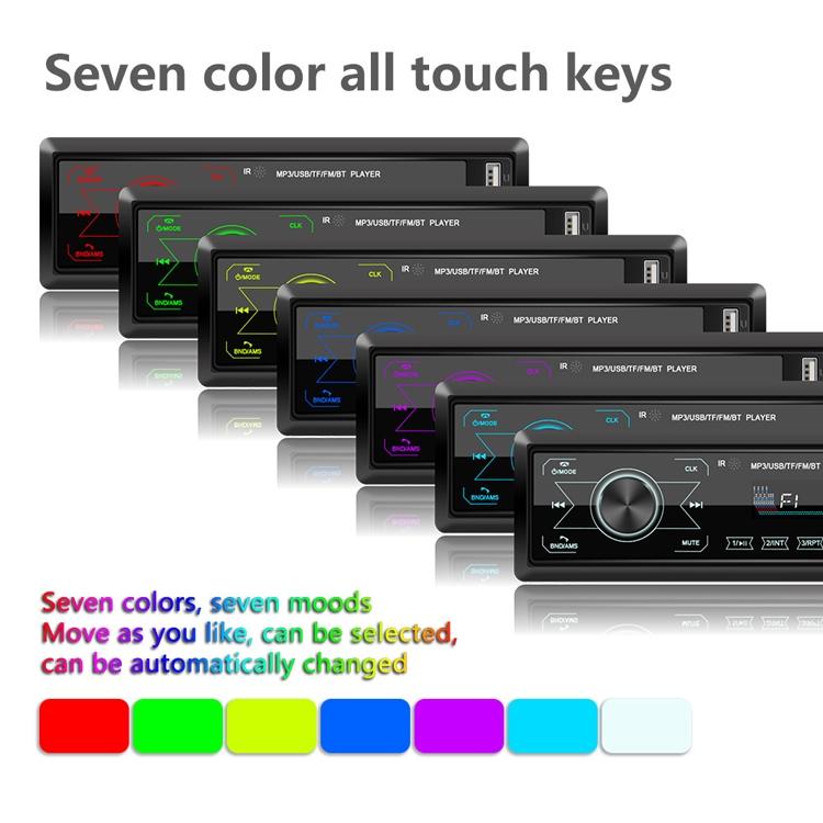Touch Car Bluetooth Speakerphone With Double U Disk & Colourful Lights - Standard + 16G Memory Card