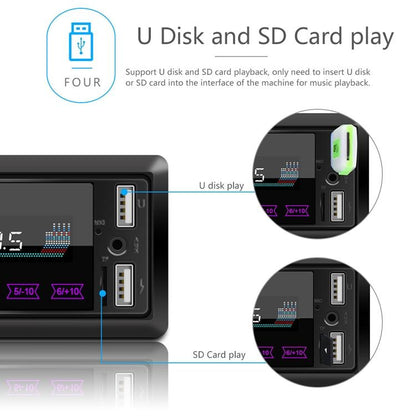 Touch Car Bluetooth Speakerphone With Double U Disk & Colourful Lights - Standard + 16G Memory Card