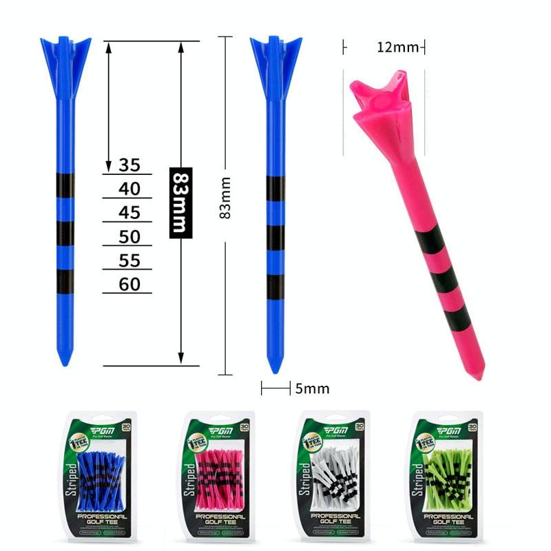 30-pack Golf Ball Tees with Limit Scale Line - Green 83mm - Qt027-Green