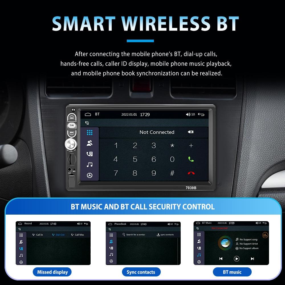 7 Inch Mp5 Bluetooth Carplay Player With Reversing Camera - Standard + 8 Lights