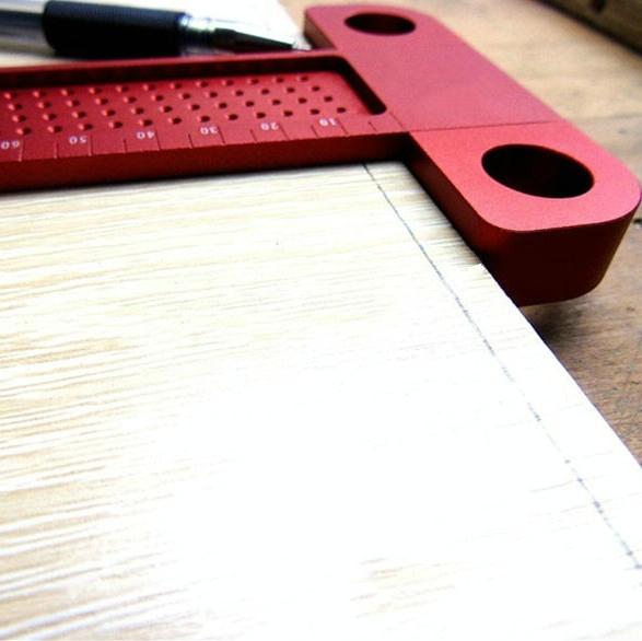 Precision T-shaped Woodworking Marking Ruler - Ideal for Accurate Hole Measurements