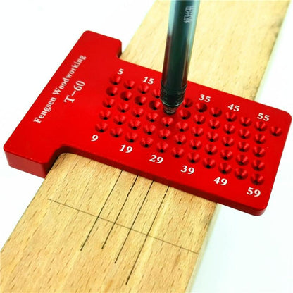 Precision T-shaped Woodworking Marking Ruler - Ideal for Accurate Hole Measurements