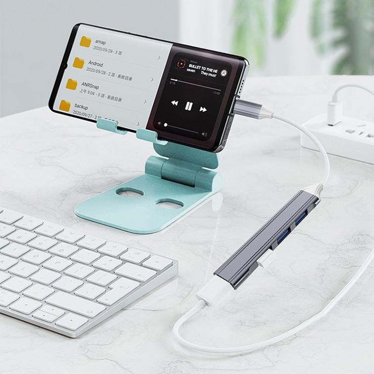 4-In-1 Mini Docking Station Type-C / Usb-C 3.0 Pink