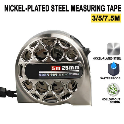 Waterproof Hollow Steel Tape Measure - Rust-proof Metal Ruler - 5M 25Mm