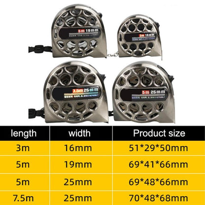 Waterproof Hollow Steel Tape Measure - Rust-proof Metal Ruler - 5M 25Mm