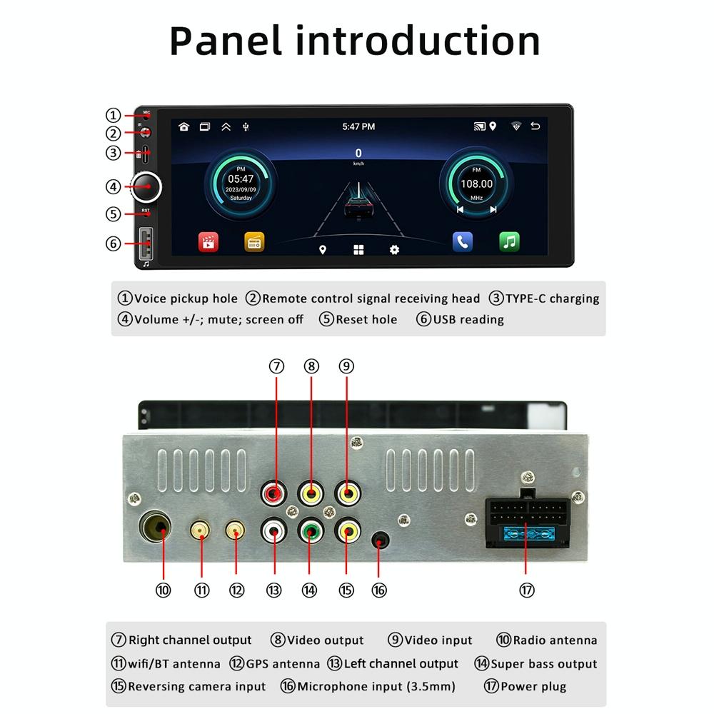 Universal Bluetooth Car Radio With Android Navigation - 1 + 32G Memory - 2 + 64G