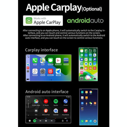 10.1 Inch Car Android Player Gps Navigation Bluetooth Touch Radio Mirror Link Fm Wifi Steering Wheel Control Standard Version + Carplay