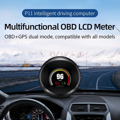 Car Hud Head Up Display Obd2 + Gps Mode Water Temp Speed Voltage Fuel Speed Alarm