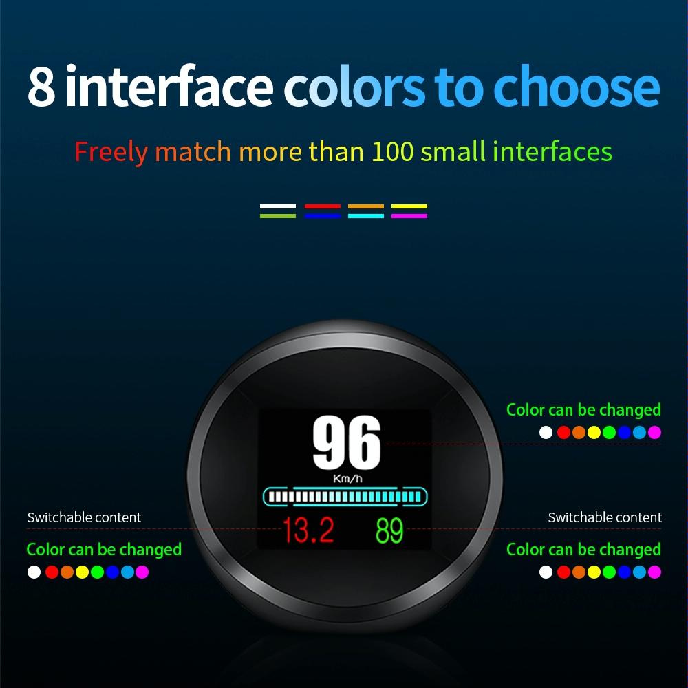 Car Hud Head Up Display Obd2 + Gps Mode Water Temp Speed Voltage Fuel Speed Alarm