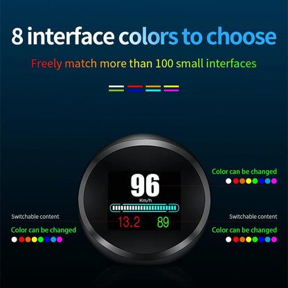 Car Hud Head Up Display Obd2 + Gps Mode Water Temp Speed Voltage Fuel Speed Alarm