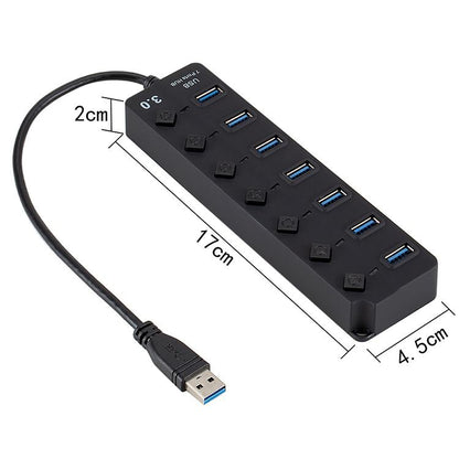 7-Port Usb 3.0 Hub With Switch For Pc / Laptop
