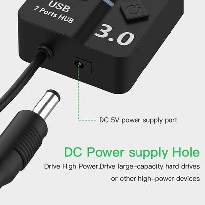 7-Port Usb 3.0 Hub With Switch For Pc / Laptop