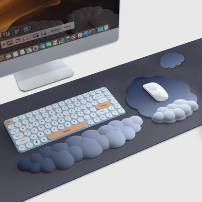 3 Piece Cloudy Gradient Memory Foam Wrist & Mouse Pad Set Blue+Gray - Navy Blue+Gray