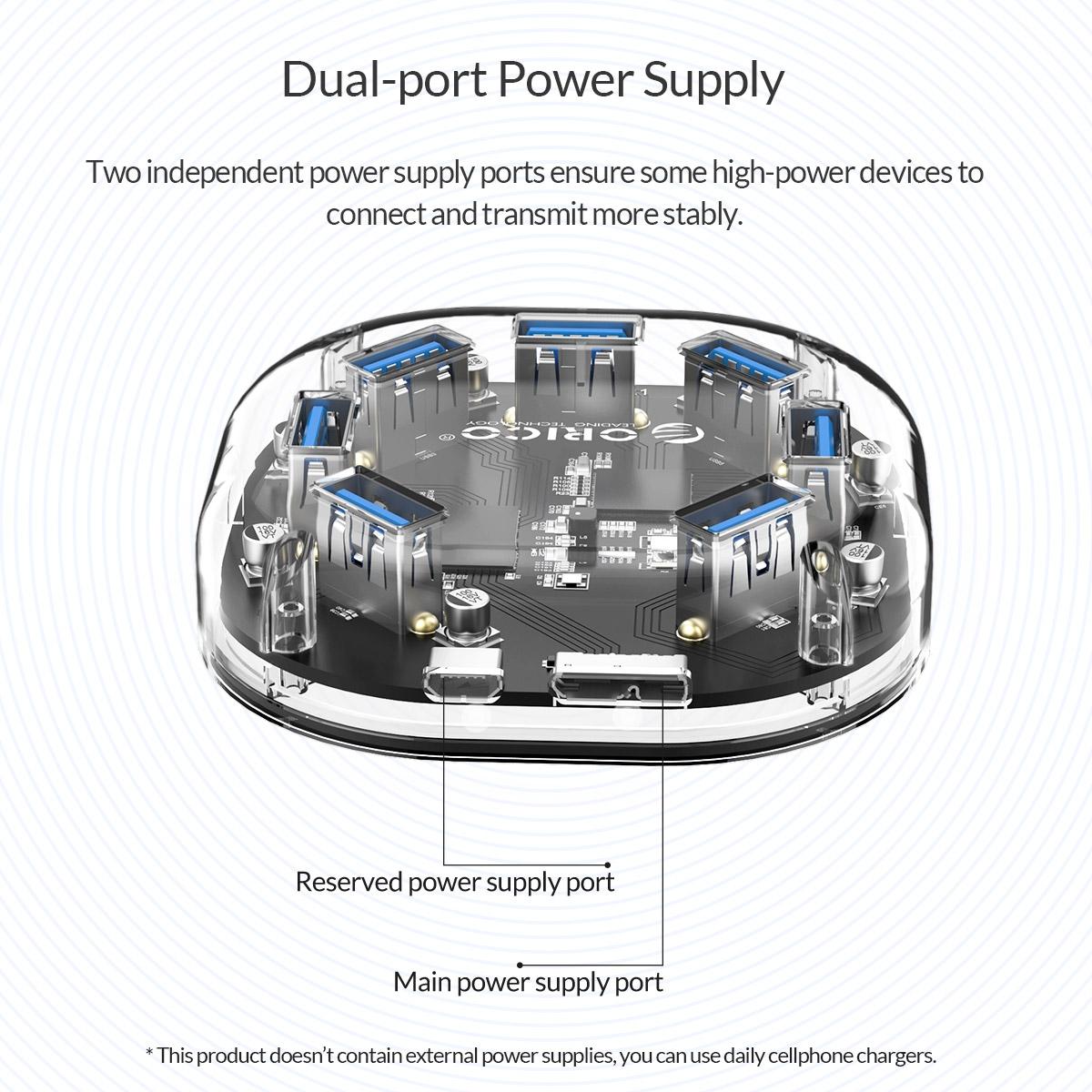 7-Port Transparent Usb3.0 Hub