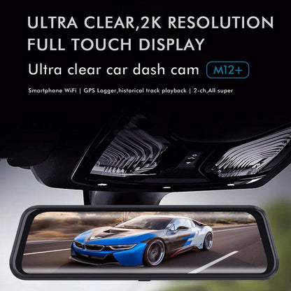 Large 9.66 Dual-record Driving Recorder with 2k Touch Screen and Parking Video Reversing Image