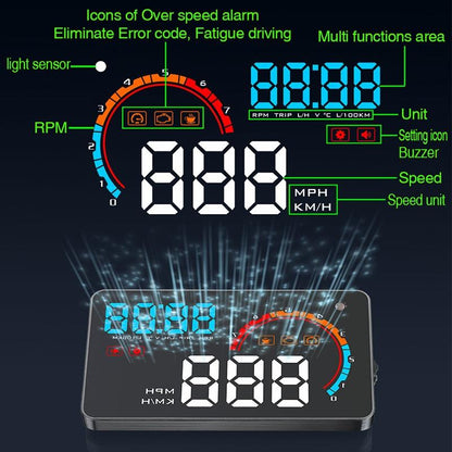 4 Inch Obd2+Gps Head Up Display Car Speed Revolving Speed Water Temp Battery Voltage Running Speed & Distance