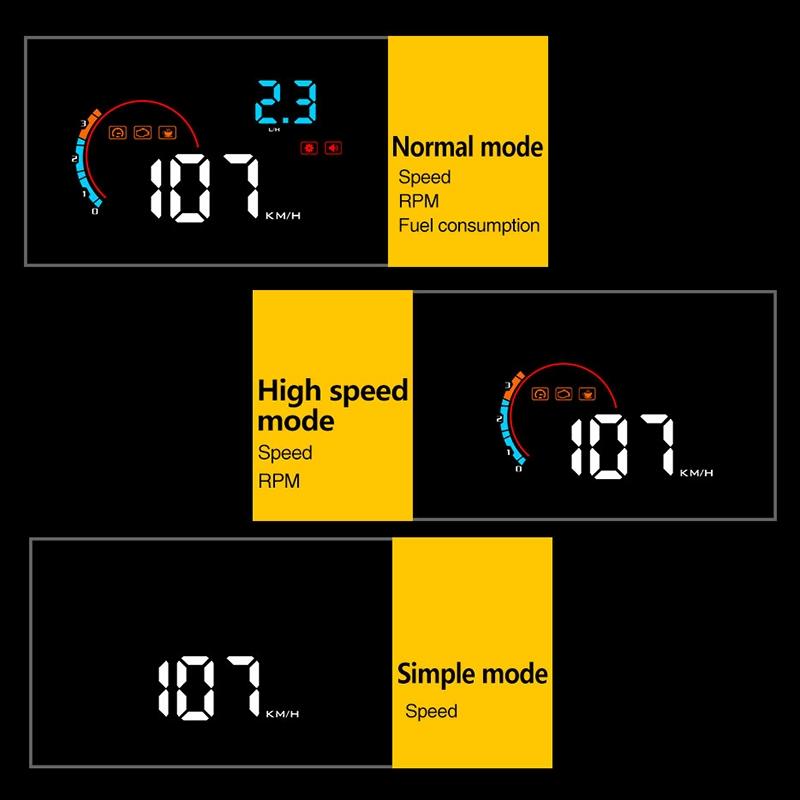 4 Inch Obd2+Gps Head Up Display Car Speed Revolving Speed Water Temp Battery Voltage Running Speed & Distance