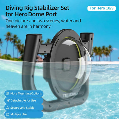 Waterproof Handheld Stabilizer Housing with Cold Shoe and 1 / 4 Thread - 30m