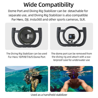 Waterproof Handheld Stabilizer Housing with Cold Shoe and 1 / 4 Thread - 30m