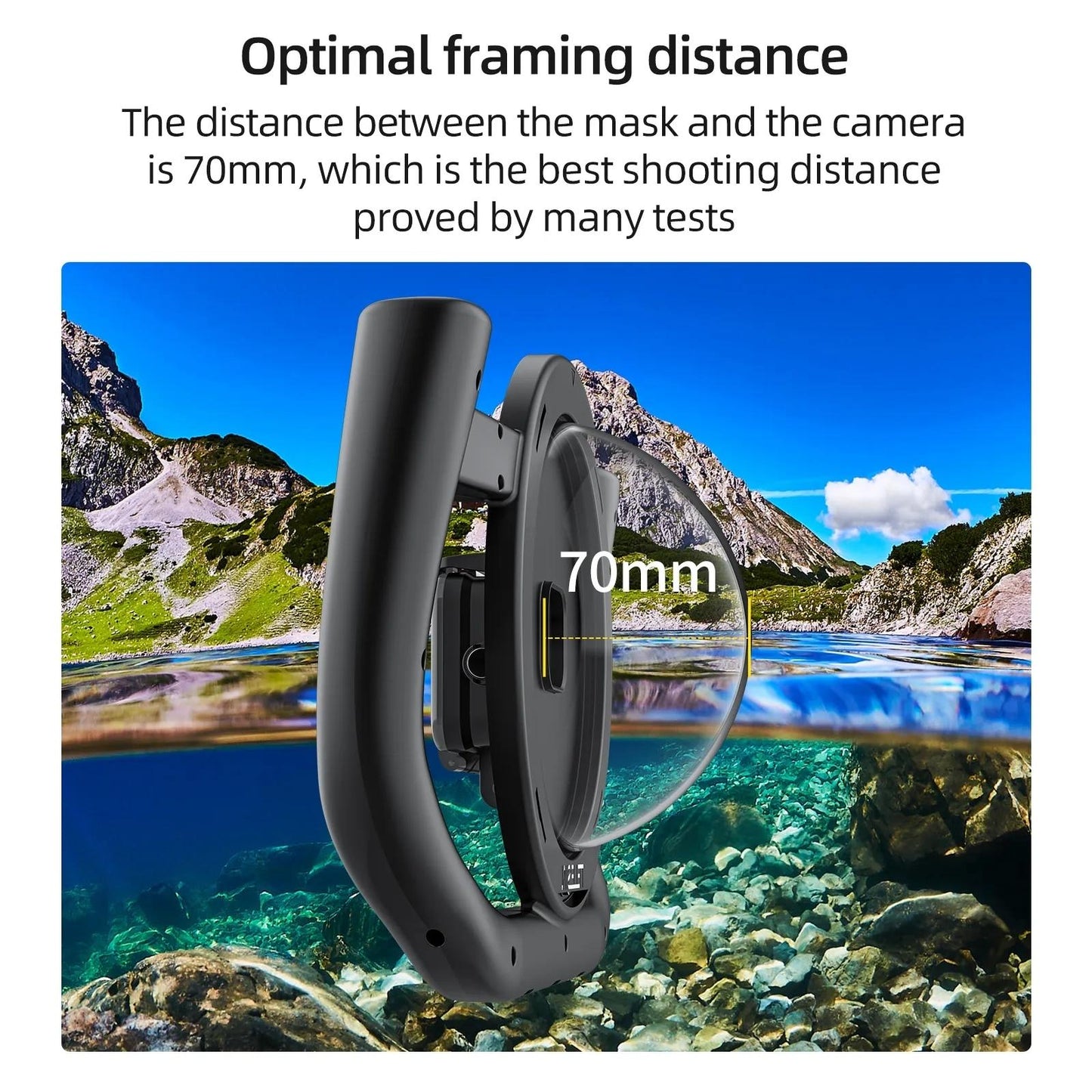 Waterproof Handheld Stabilizer Housing with Cold Shoe and 1 / 4 Thread - 30m