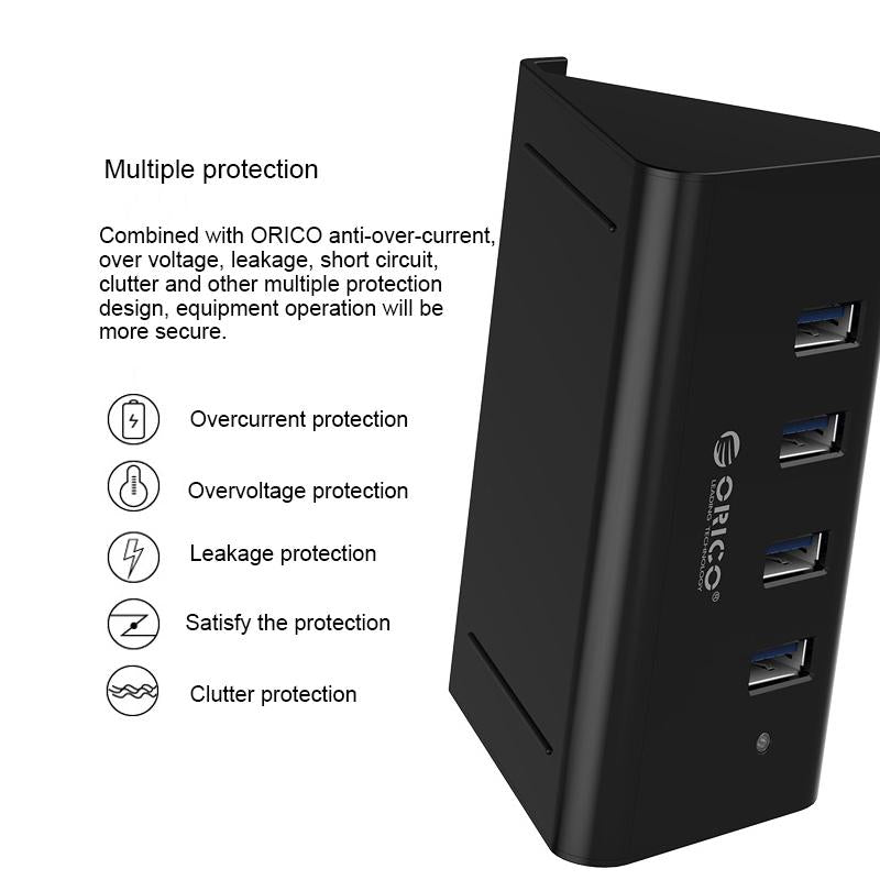 Desktop Usb 3.0 Hub With Phone / Tablet Holder & Led Indicator