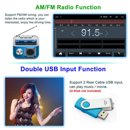 9 Inch Android 8.1 Car Radio Mp5 Player - Fm Bluetooth Gps Tf Card
