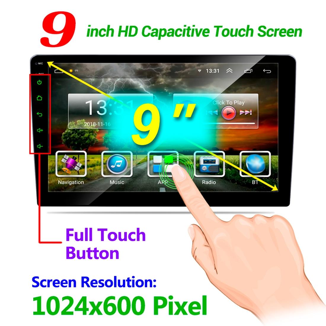 9 Inch Android 8.1 Car Radio Mp5 Player - Fm Bluetooth Gps Tf Card