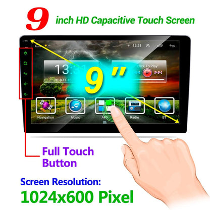 9 Inch Android 8.1 Car Radio Mp5 Player - Fm Bluetooth Gps Tf Card