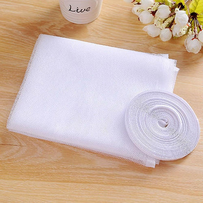 White Diy Window Screen with Hook and Loop Fastener for Mosquito Net