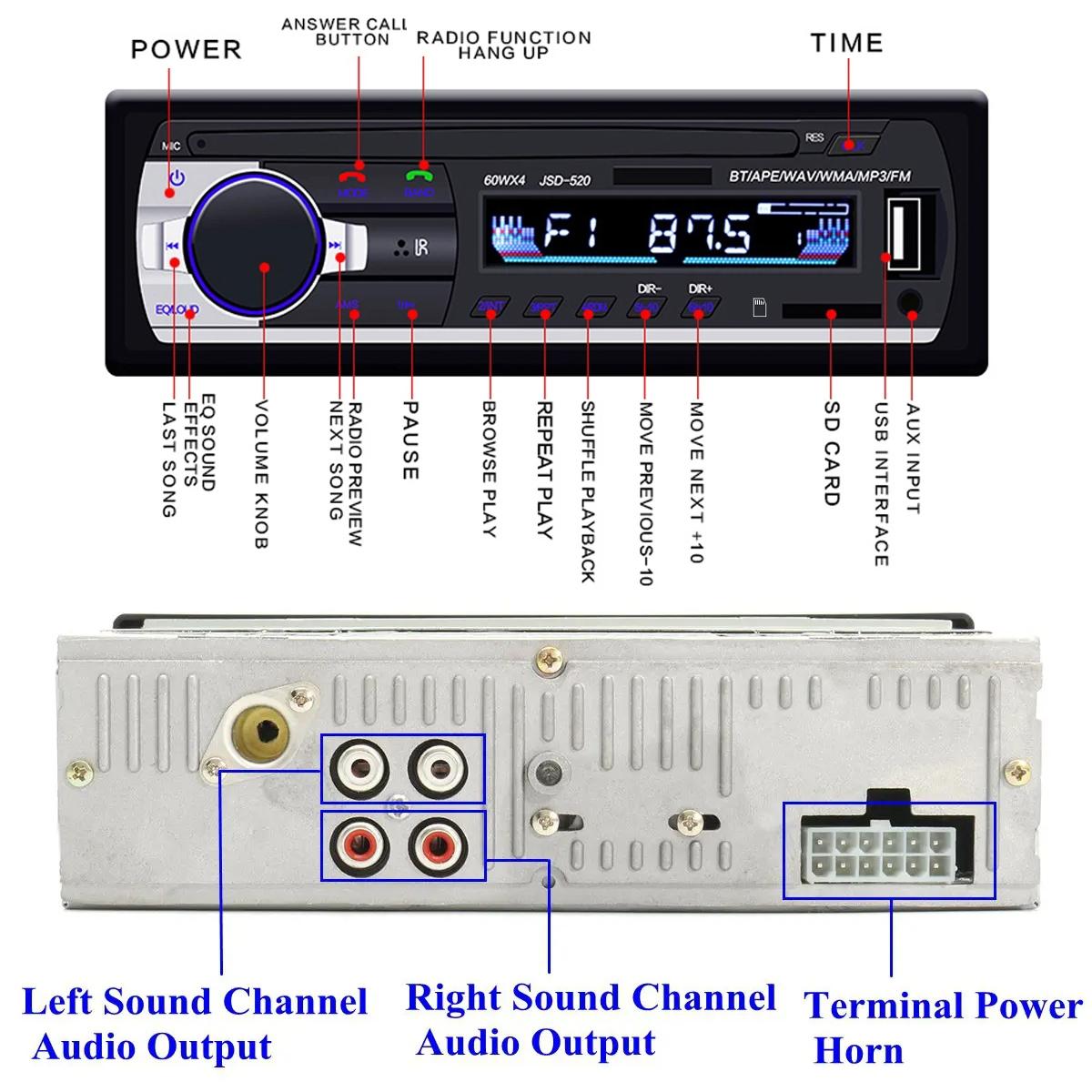 Car Stereo Radio Mp3 Player With Bluetooth Fm Usb Sd - Ordinary Version