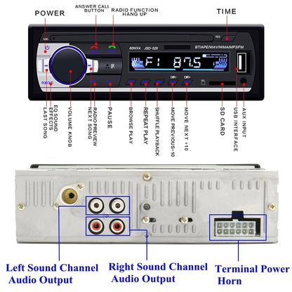 Car Stereo Radio Mp3 Player With Bluetooth Fm Usb Sd - Ordinary Version