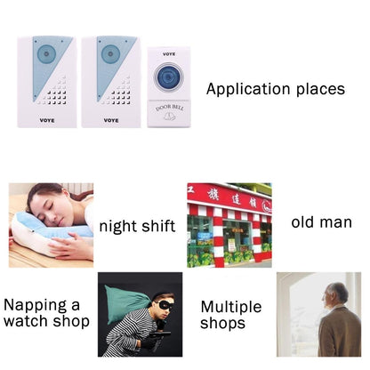 Smart Wireless Doorbell With Dual Receiver 120M Range