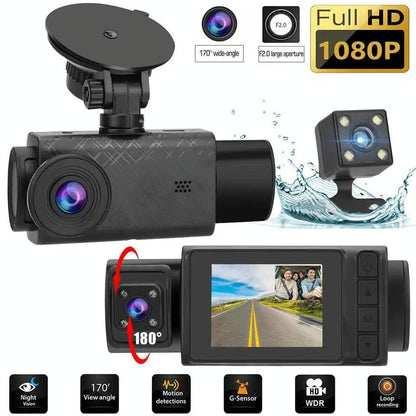 1080p 3-record Driving Recorder with 2 Screen