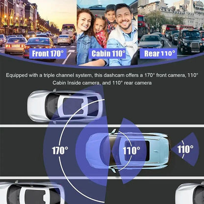 1080p 3-record Driving Recorder with 2 Screen